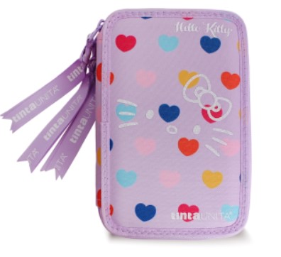 ASTUCCIO 3 ZIP TINTA UNITA HELLO KITTY